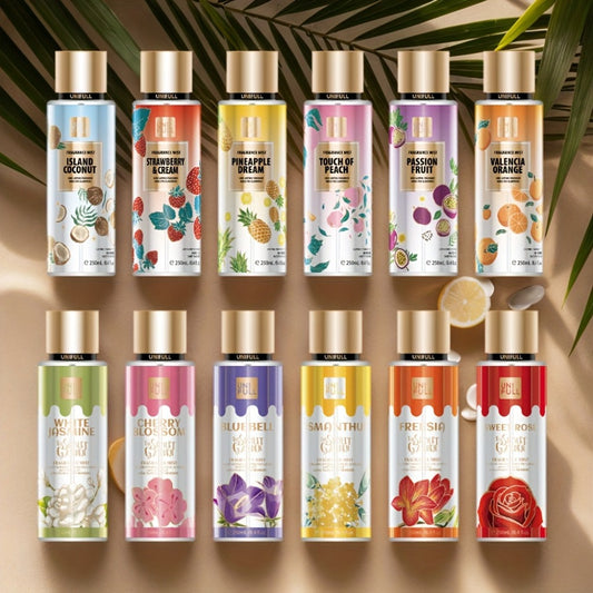 8.4-ounce Ladies' Hair & Body Spray - A Long-lasting Eau De Toilette with Floral and Fruity Aromas and Alcohol Content. The Colorful Bottle Design Is Perfect for Dates, Parties, and Gifts. The Elegant Perfume Bottle Features Natural Ingredients