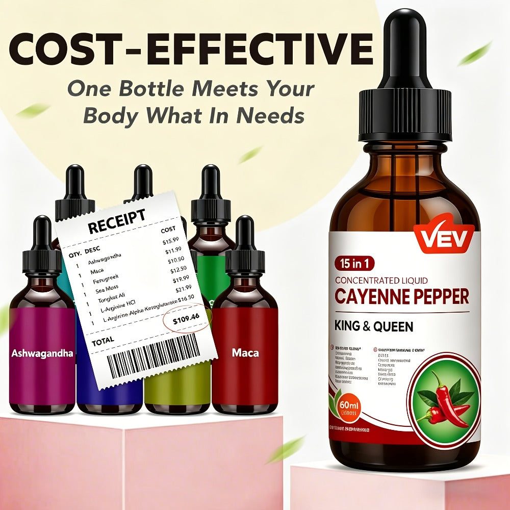 VEV Berberine Capsules, Cayenne Pepper Drops, Berberine Supplement With Ceylon Cinnamon, Cayenne Pepper, Turmeric, Milk Thistle, For Adults, Daily Gifts
