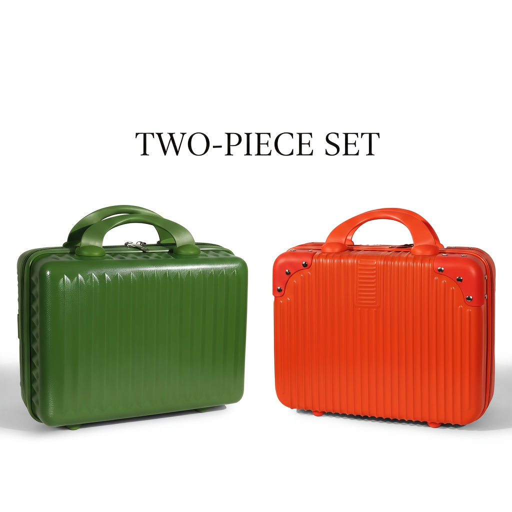 Portable Makeup Travel Case Hand Luggage, Pressure-proof Carrying Makeup Case Suitcase with Elastic Band, Small Hard Shell Cosmetic Case for Travel Camping.The Choice for Elegant Women