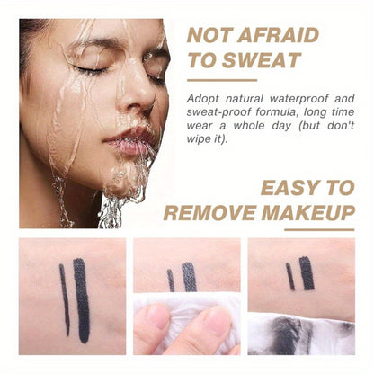 Eyeliner Pencil Set 3pcs Waterproof Black - Long-Lasting Smudge-Proof Matte Eye Liner Precise Single Tip Gentle Formula Sensitive Eyes All Day Wear Women