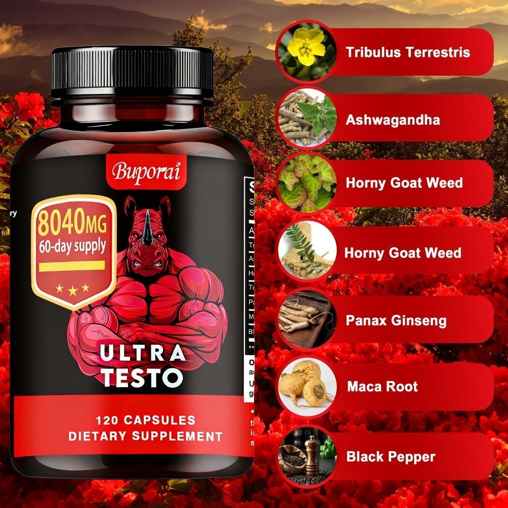 Ultra Testo - with Ashwagandha, Tongkat Ali, Maca Root, Supports Men'S Health, Supplement - 120pcs