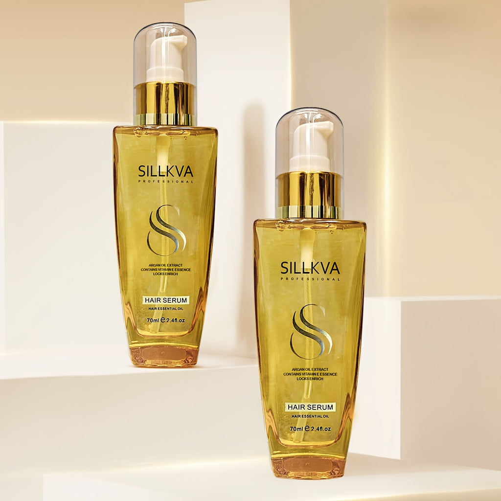 2pcs SILLKVA Argan Oil Hair Serum for Dry, Damaged, Flyaway & Frizzy Hair