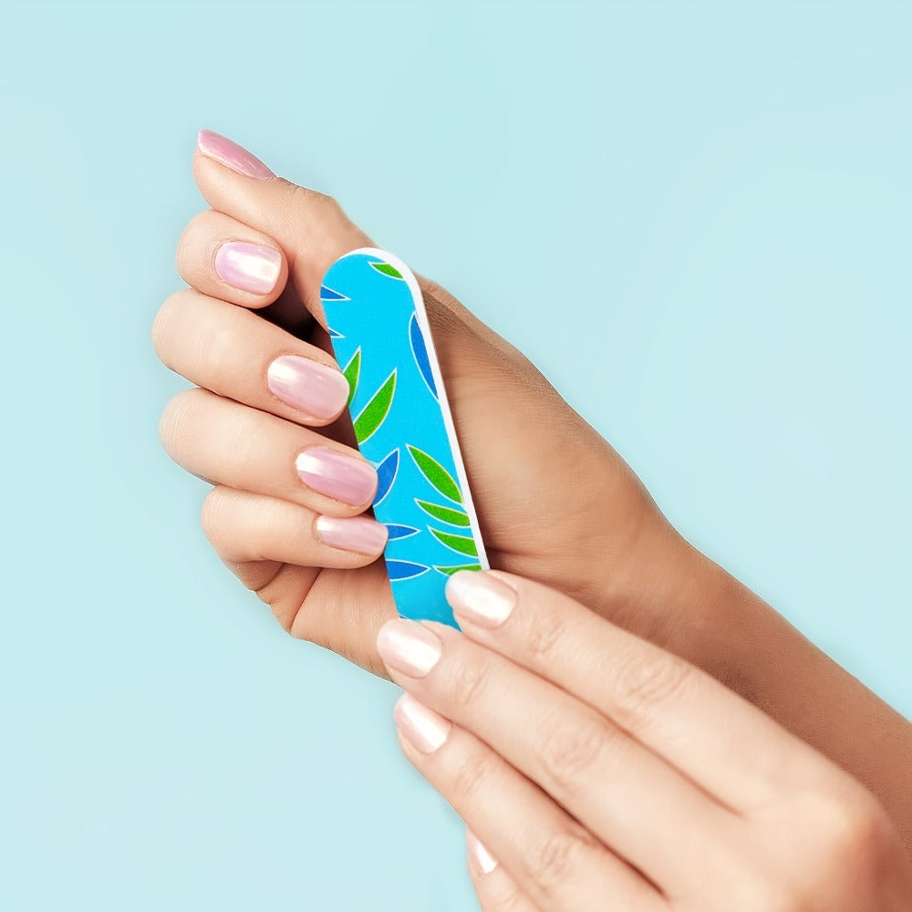 150pcs Disposable  Nail Files Bulk Double Sided Emery  Nail Files Colorful Nail Files for Home Salon Use (Floral Style)