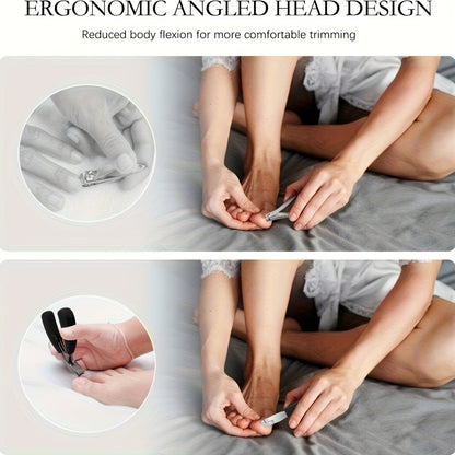 Large Opening Diagonal Blade Toenail Clippers for Thick Nails 5-Piece Set Heavy Duty Stainless Steel Ingrown Toenail Clipper with Nail File for Seniors Men Women Big Toe Cutter Kit