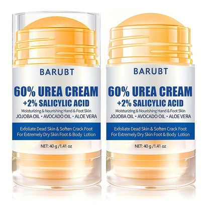 Foot Cream for Cracked Heels & Dry Skin | Salicylic Acid Urea Heel Repair Cream with Aloe Vera & Beeswax | Smooth Feet Knees Elbows Hands | Unisex 40g 2pcs
