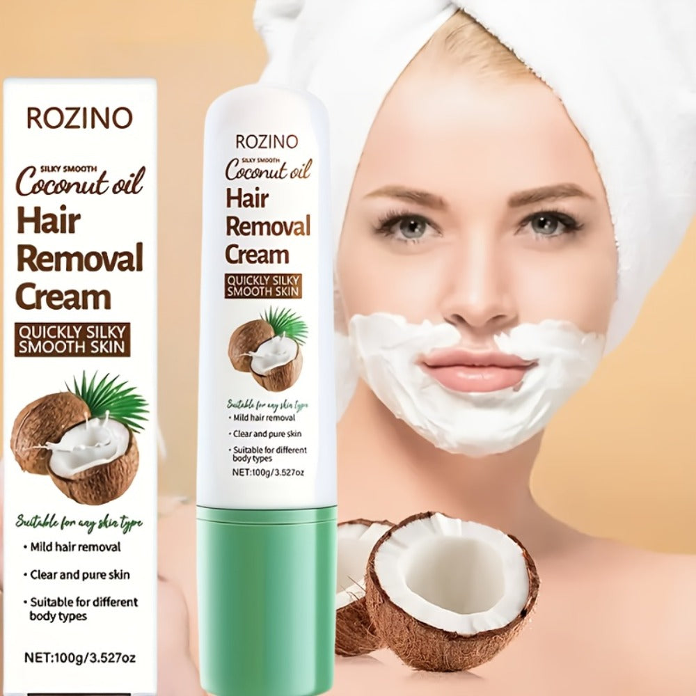 Use Once For, 3-Month Effectiveness, 100g Coconut Hair Removal Cream, Instant Hair Removal, Non Irritating To The Light Beige, Smooth And Residue Free Semi Permanent, Used For Hair Removal On The Face, Lips, Armpits, Legs Arms And Private Areas