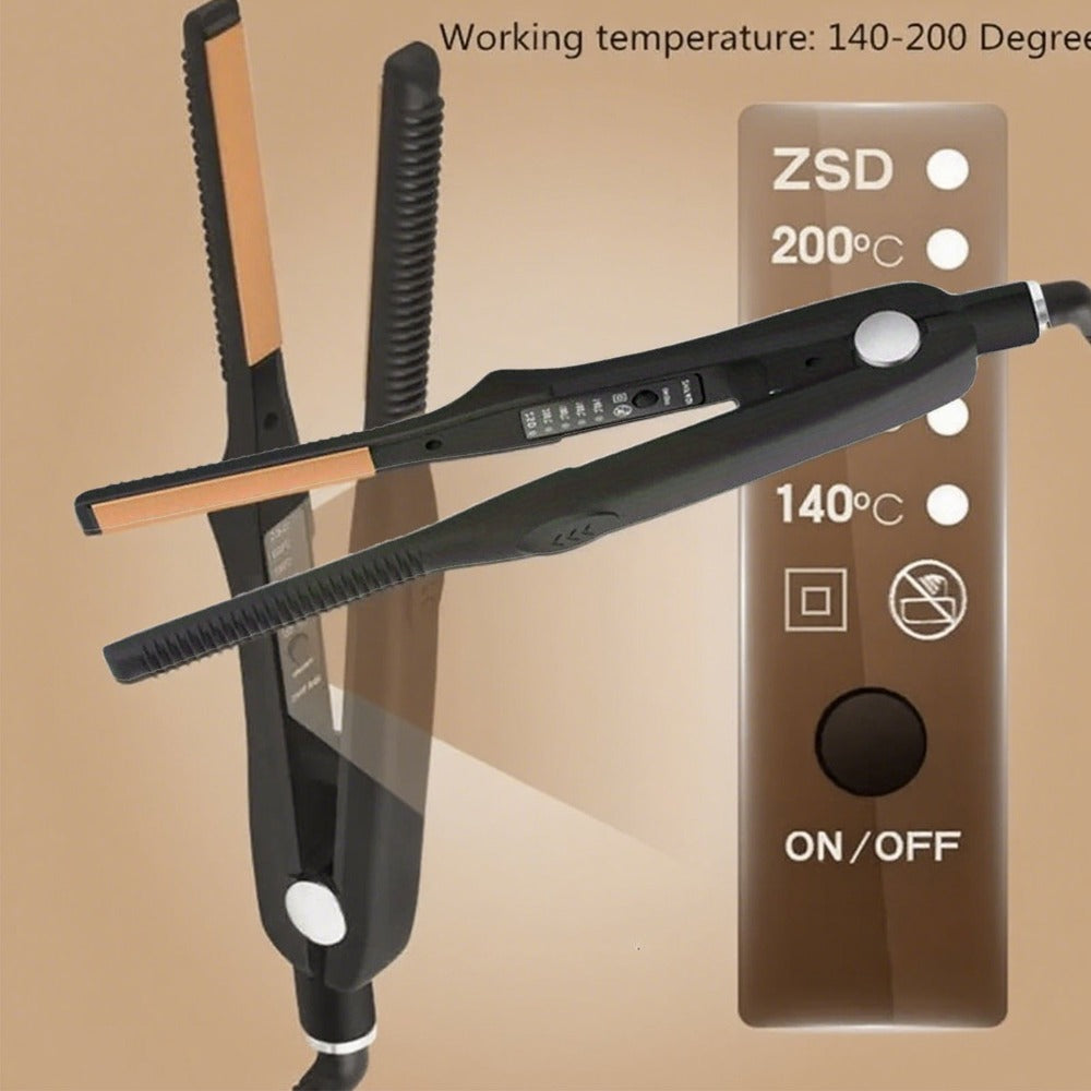 2-In-1 Hair Straightener, Ceramic Curling Iron with Adjustable Temperature, Portable Hair Straightener for Short Hair And Beard, Ultra-Fine Styling Tool