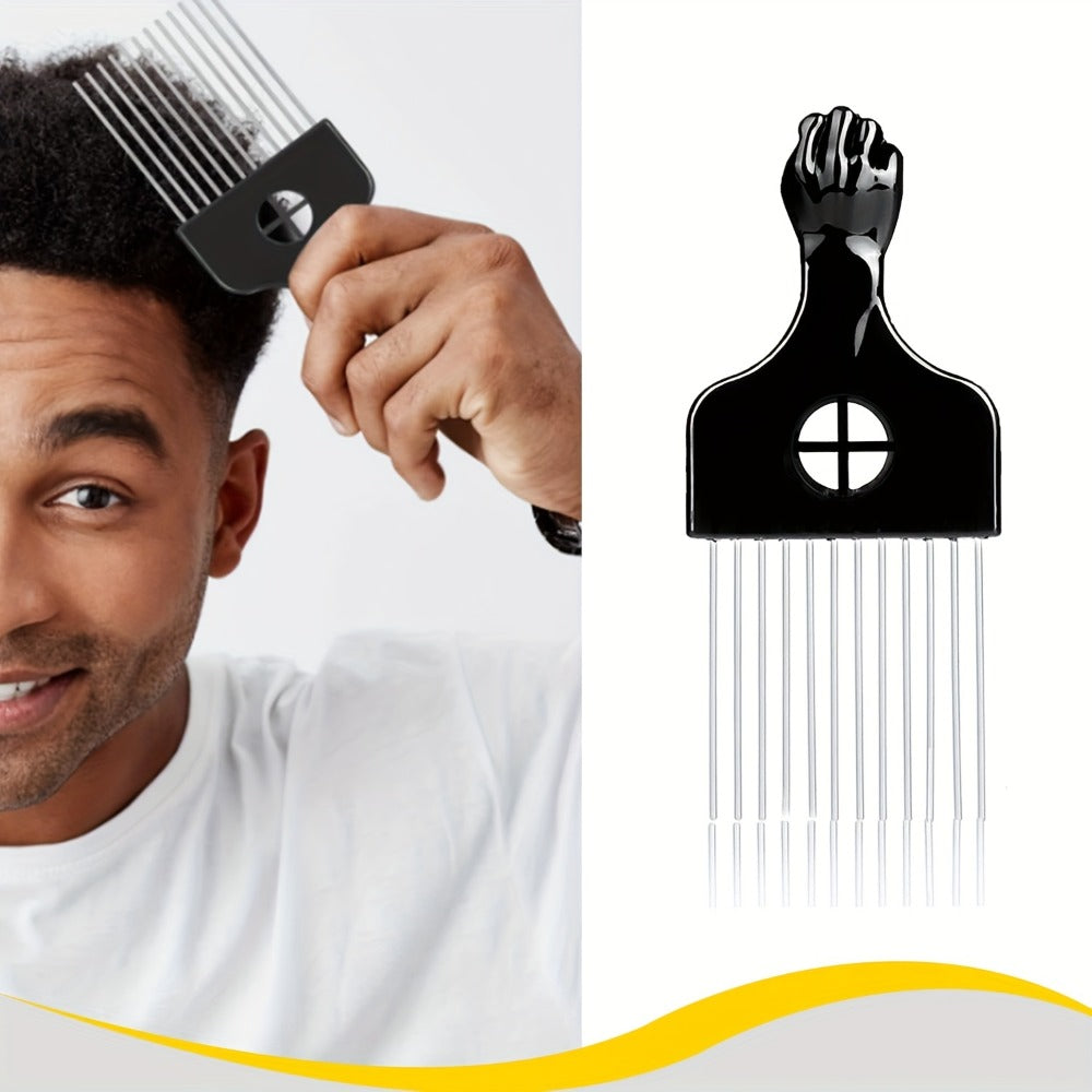 Set of 2: Sponge-Shaped Brush And Styling Comb for Short Black Hair.