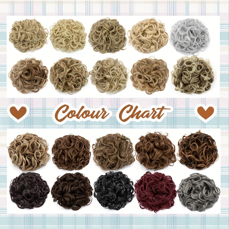 X-Thick Large Rose Bud Chignon Hairpiece Curly Dish Comb Clip In Ponytail Messy Bun Extensions Scrunchie Updo Synthetic Easy Stretch Hair Buns Hair Piece Wedding Party Halloween Christmas Daily For Women
