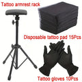 Local Warehouse Delivery Tattoo Tripod Set 15 Disposable Tattoo Pads 10 Tattoo Gloves Armrests Stable Arm And Leg Support Portable Adjustable Chair Suitable for Tattoo Salon Art Professional Tools Suitable for Tattoo Practice Tattoo Beginners