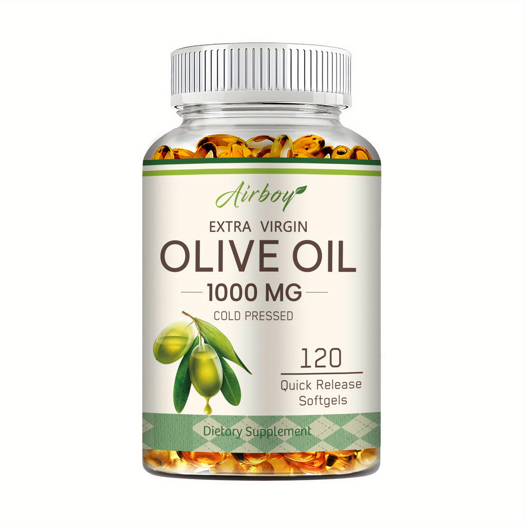 Capsules of Extra Virgin Olive Oil - Containing Omega-9, Omega-6, And Palmitic Acid, Cardiovascular Wellness - High-Quality Supplement - 120pcs