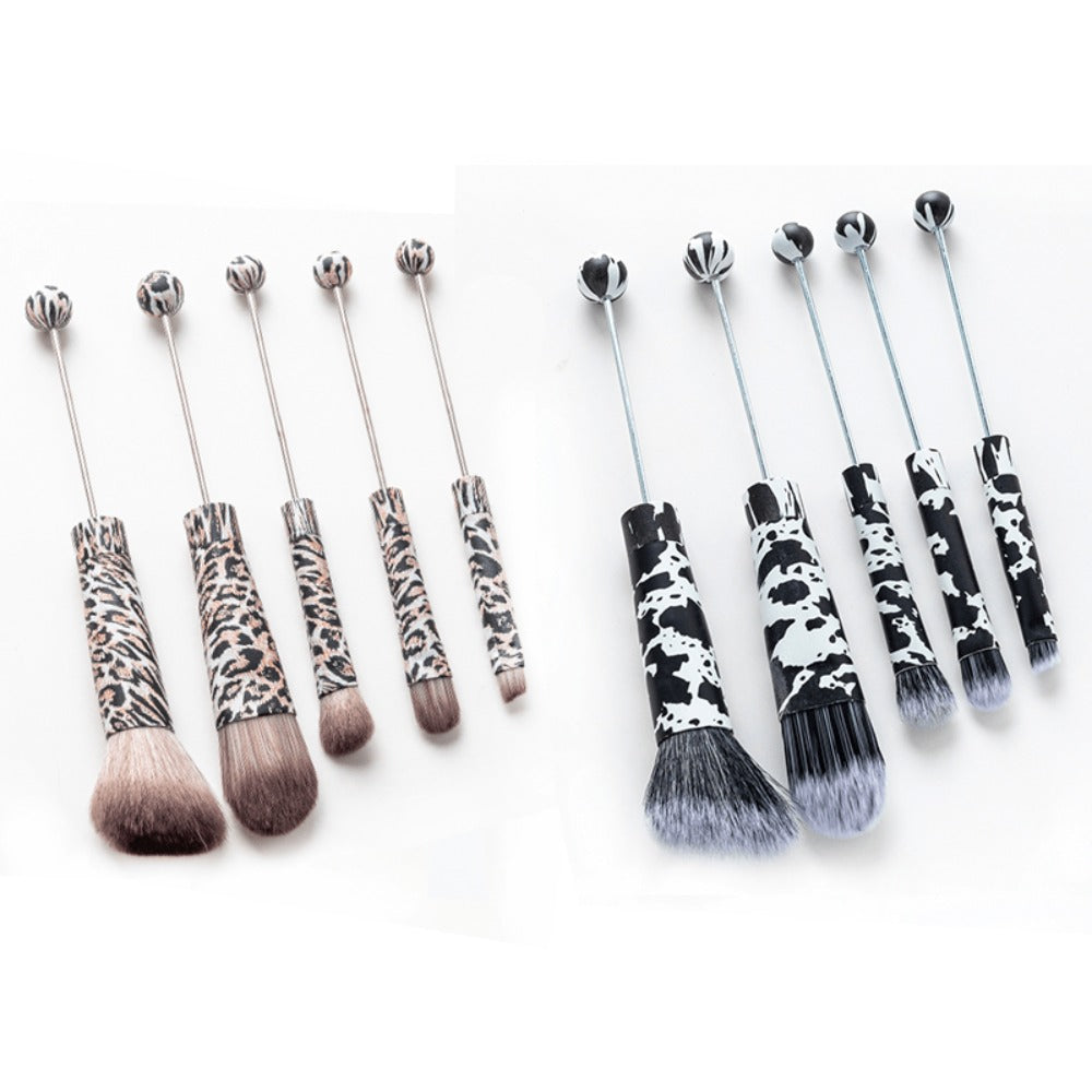 Beadable Makeup Brushes Set, Christmas Red & Green Holiday Cosmetic Brushes with Eyeshadow & Concealer Brushes, DIY Crafting Beauty Tools, Christmas, Birthday, Wedding & Best Friend Gifts