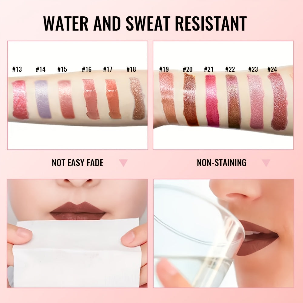 2025 new metallic gloss lip gloss,metallic lipstick，lip plumper， high gloss long-lasting non stick cup, portable party date style, daily glossy makeup, perfect gift choice for womendaily fri regalo  lip balm maquillaje para mujer halloween Christmas