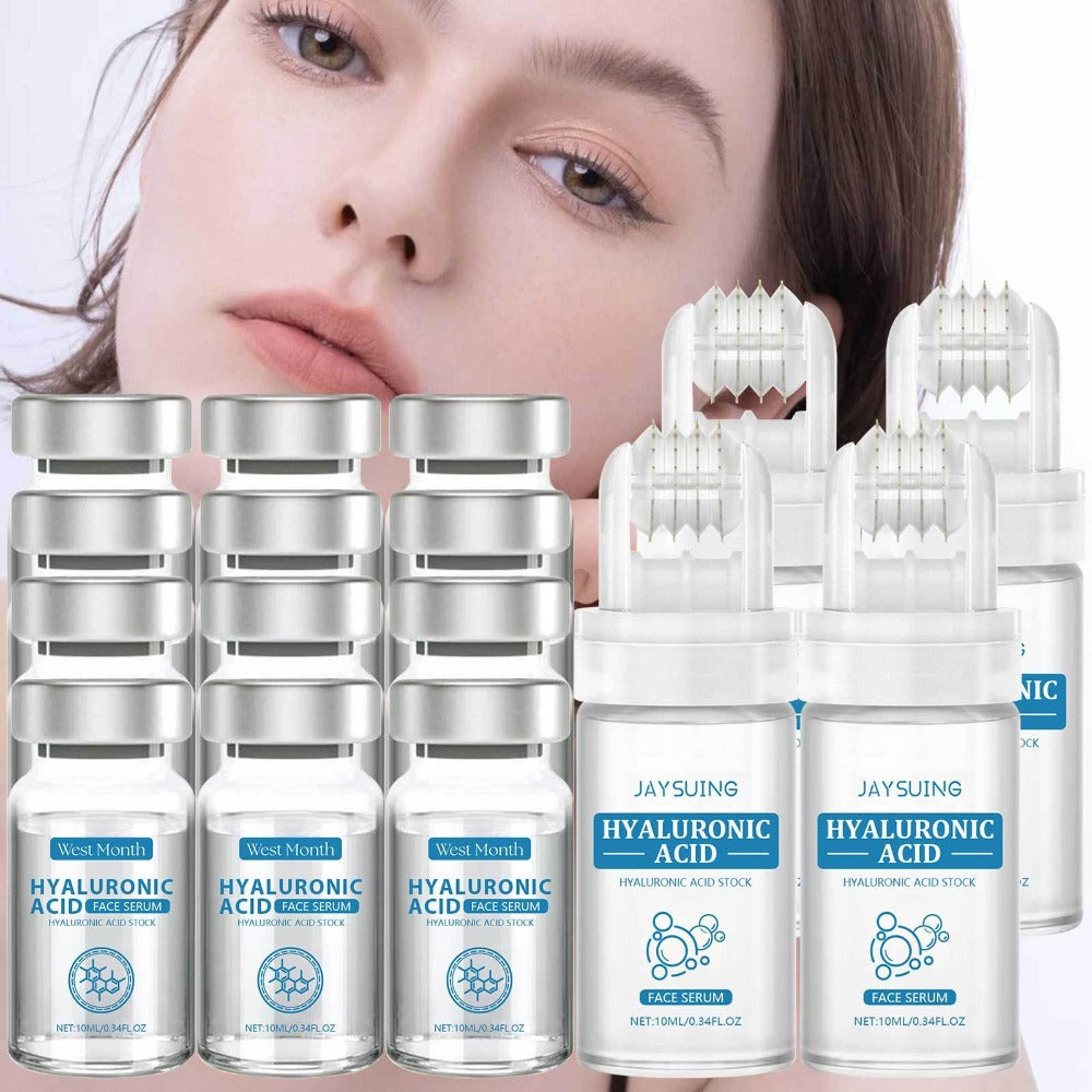 2/4Set Micro Infusion System Hyaluronic Acid Facial Serum, Smooth Skin Facial Serum Roller with Collagen And Elastin Moisturizes Skin Care Serum Enhances Skin Elasticity, Facial Serum for All Skin Types, Microneedle Length 0.25Mm