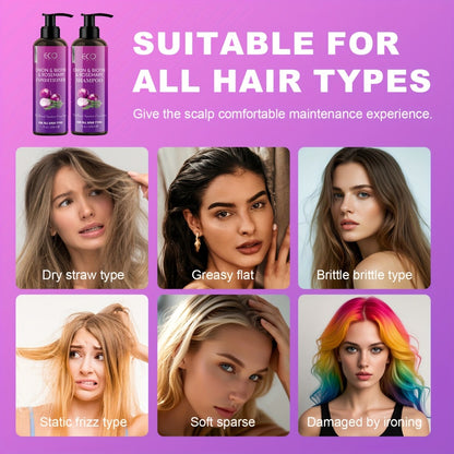 Shampoo & Conditioner Set with Onion Extract, Biotin, Rosemary & Jojoba — Nourishing, Strengthening, Anti-Dandruff, Smoothing for Dry Rough Hair, Natural Hair Moisturizer