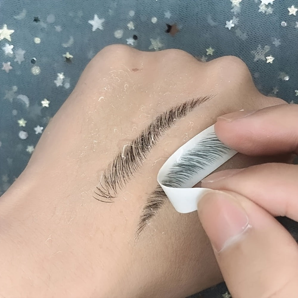 Eyebrow Tattoo Stickers 6D Waterproof Sweat-Proof 8 Pcs, Natural Look Realistic Eyebrow Temporary Tattoos Quick Apply for Women Girls, Semi Permanent Eyebrow Stamp Stencil