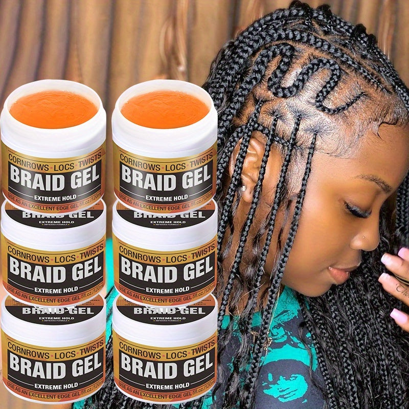 Braid Gel Extreme Hold, Anti-Frizz-Edge Control Hair Wax Pomade - Anti-Frizz Extra Hold Gel for Braids, Locs, Twists & Strong Styles - Moisturizing, Sleek End, Frizz Control Refresh, Braiding Additions, Sleek Style Gel, Moisturizing Gel