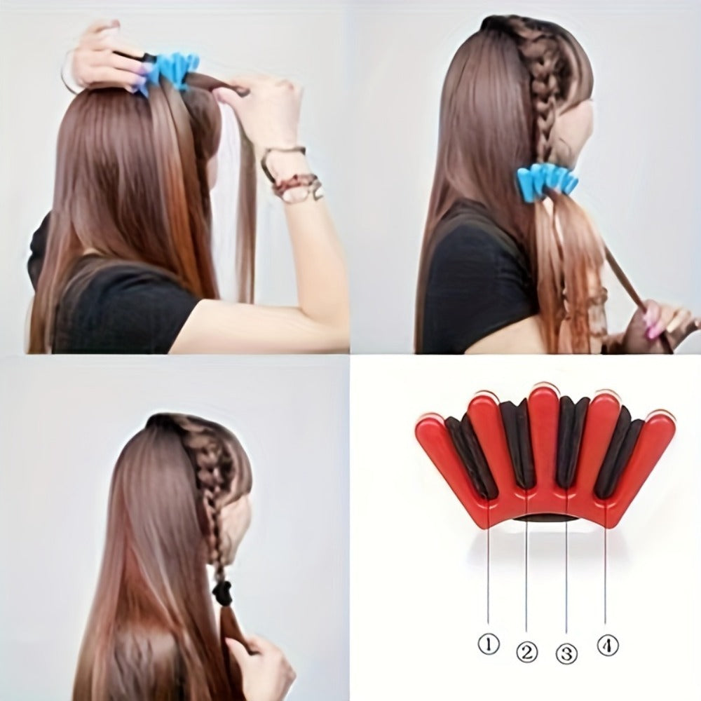 51-Piece Hair Styling Tool Set Hair Curler Braiding Kit with Clips Donut Bun Maker Hair Pins Braid Accessories for Women Bridal Wedding Updo