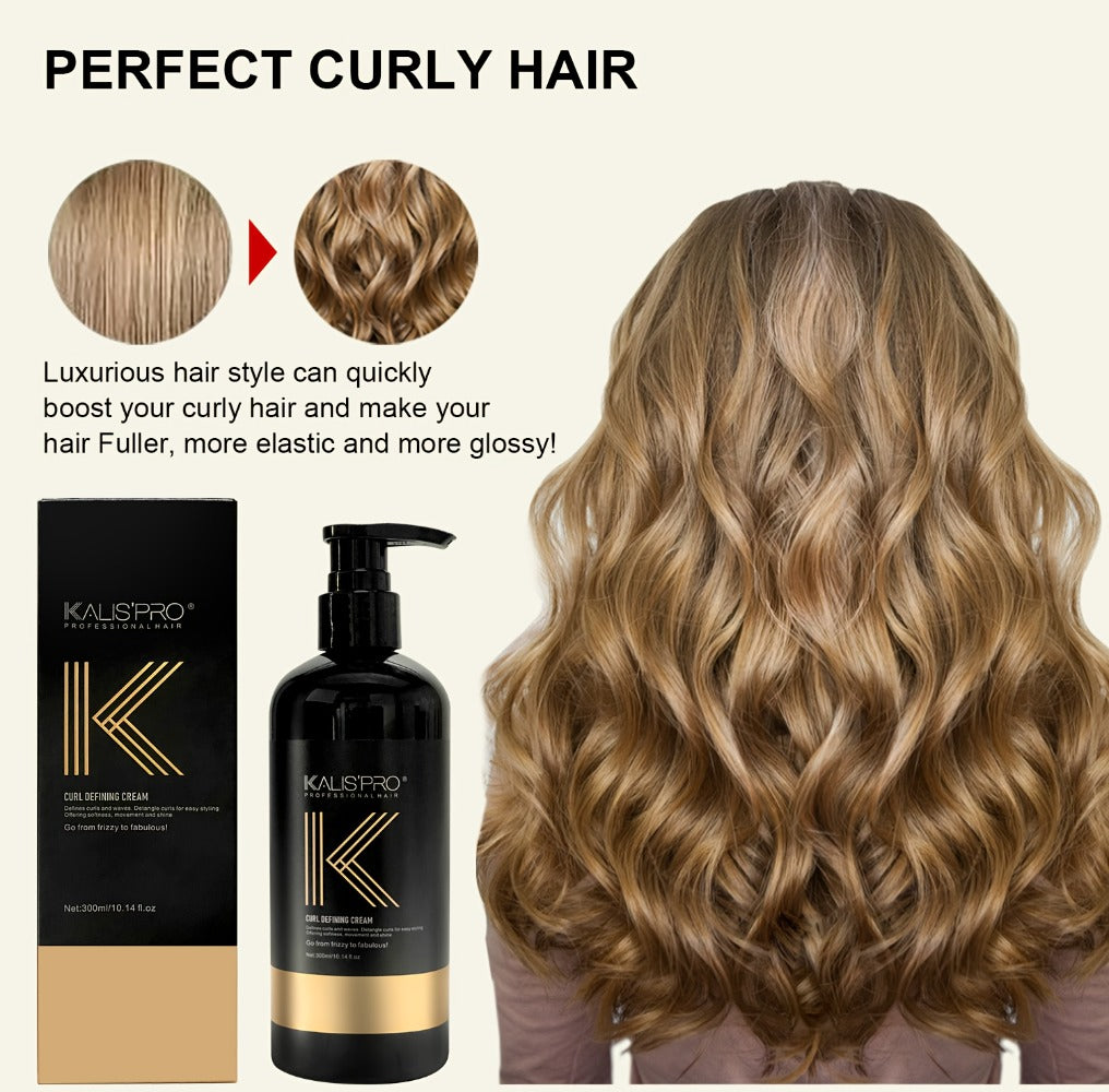 Curl Styling Cream 300ml Enhances Curls Frizz Control Moisturizing Long-Lasting Antistatic Non-Irritating Scalp-Safe Curly Hair Serum for Men and Women Natural Curl Definer Hair Styling Product