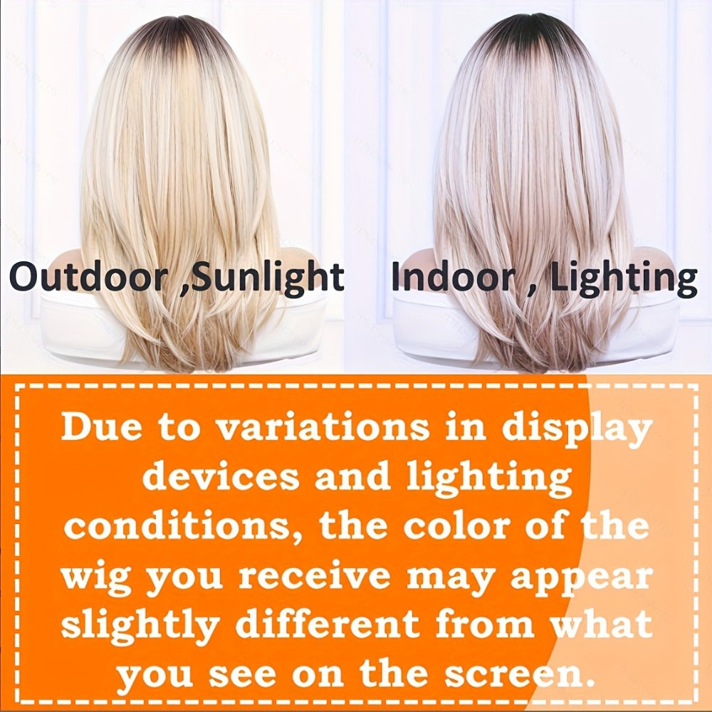 Synthetic Wig Heat Resistant Long 24 Inch for Women - Natural Daily Wear Party Beginner Friendly Multi-Color Dark Brown Ivory Golden