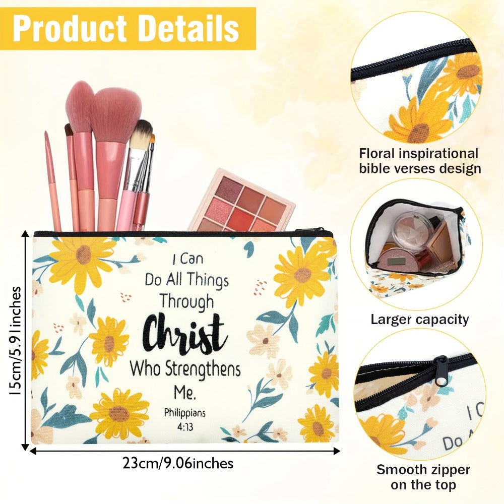 Set of 30 Christian-Themed Cosmetic Bags Featuring Bible Verses, Perfect for Religious Gifts. These Inspirational Scripture Pencil Pouches Come with Zippers, Ideal for Travel And As Church Favors for Women