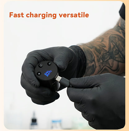 Tattoo Battery Wireless Power Supply Portable Rechargeable - LED Digital Display RCA DC Connector Coreless Motor for Rotary Tattoo Pen Machine Red Silver Black