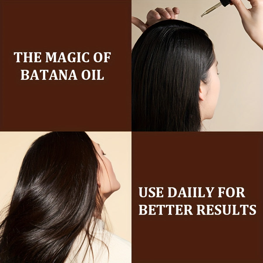 1/4pcs 30ml Batana essential oil package, used for moisturizing hair and scalp care, plant extract, lasting fragrance, wash free hair essence, ideal gift for Christmas and autumn birthdays, suitable for all types of hair