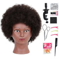 Premium Mannequin Head with Short Afro Curly Hair Human Hair for Hairdresser Practice Trainning Hair Additions with Free Clamp for Valentine'S Day Mother'S Day Spring Season Gift