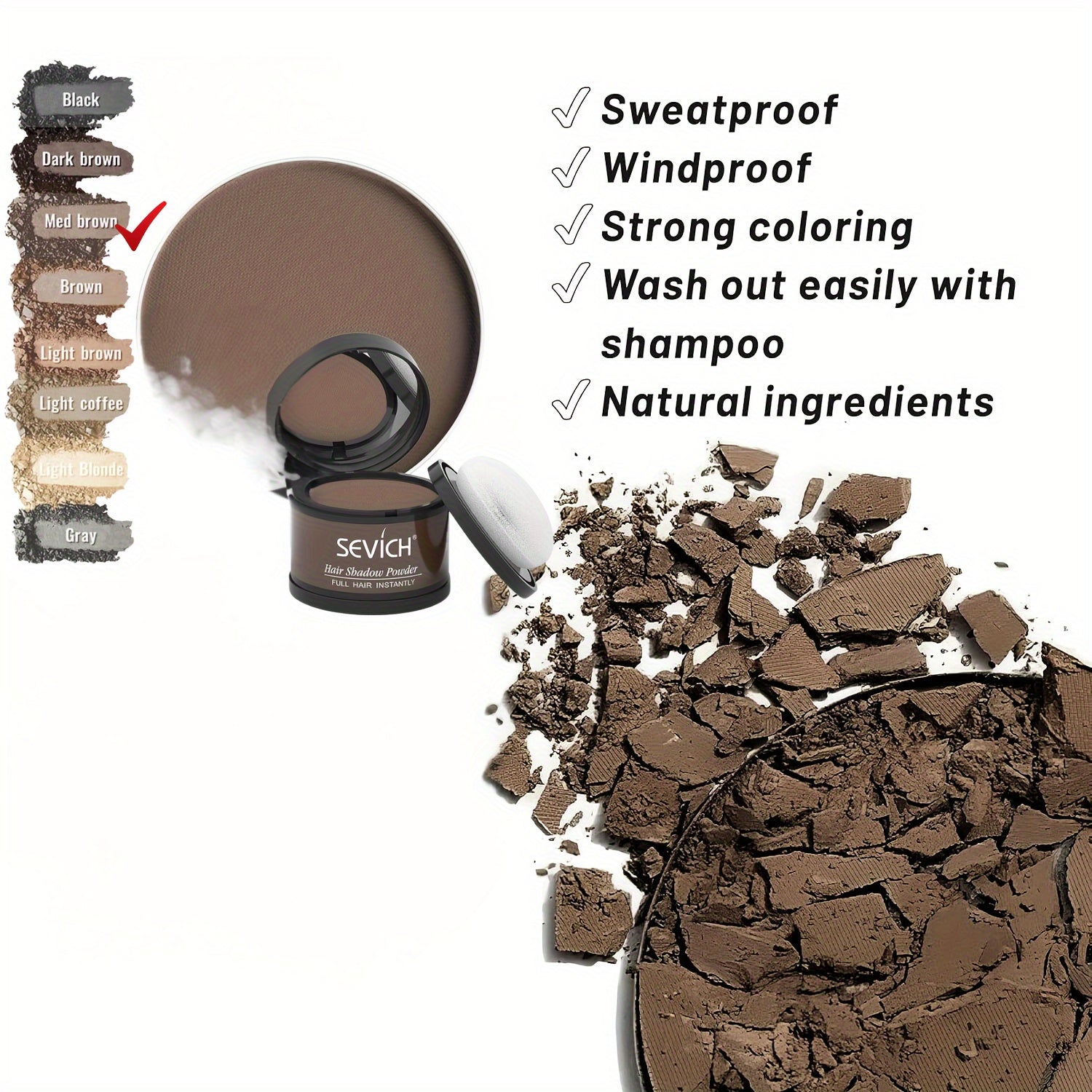 2/3pcs Hairline Powder, Instantly Conceals Thinning Gray Hair, Root Touch Up Powder, Hair Shadow Toppers for All Hair Types, Hairline Filling Powder, Resistant Concealer Kit