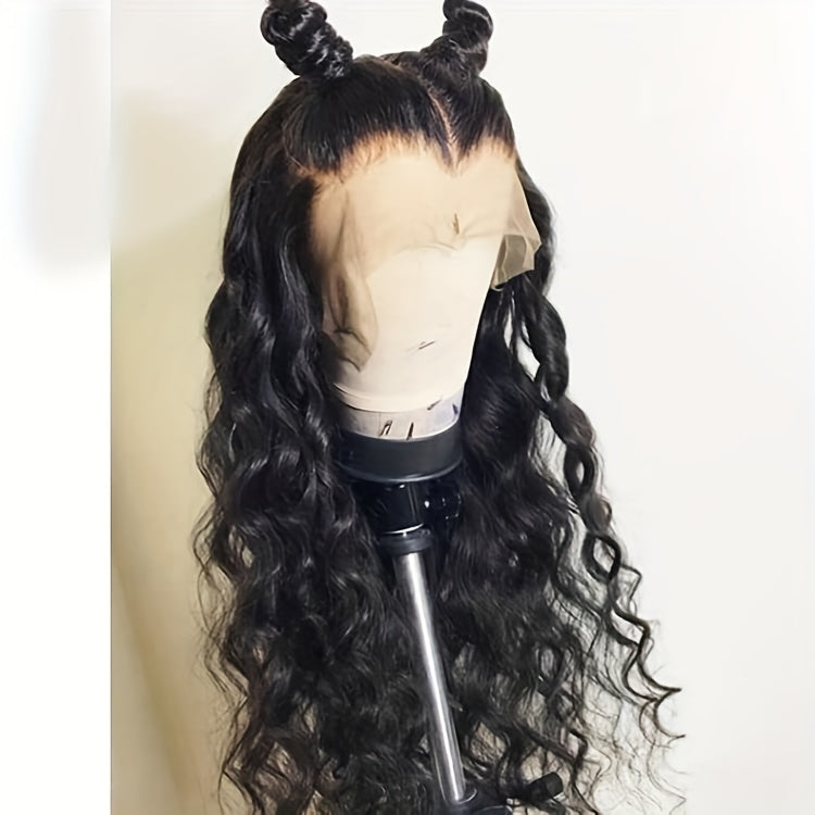 13x4 Lace Front Wigs Long Black Hair Lace Wigs Loose Wave Hair Glueless Heat Resistant Synthetic Wavy Lace Front Wigs for Women