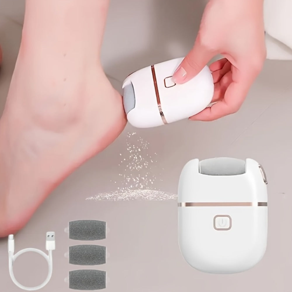 Rechargeable Electric Foot Remover Kit - Rechargeable Pedicure Tools for Feet Care with 3 Interchangeable Heads,Portable And Easy to Use,Professional Foot Care Solution for Smooth And Soft Feet,Personal Care Essentials,Birthday Christmas Gifts