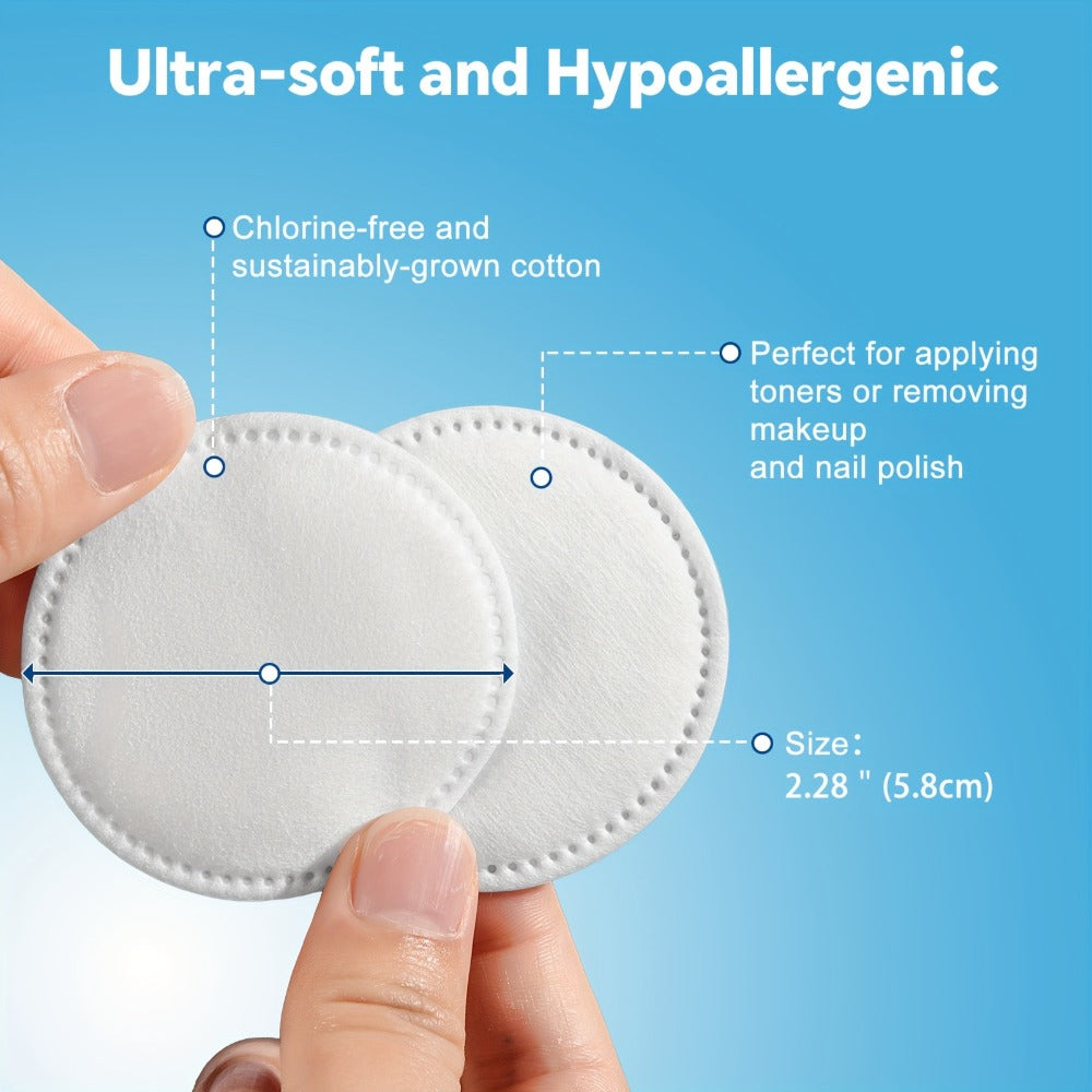 [Makeup Remover Pads] Cottonessence 600count Exquisite Makeup Rounds,Soft,Hypoallergenic and absorbent, 360-degree circular locking edge,Lint-Free Edge Sealing,Unscented,,Makeup Remover Pads, disposable pads for beauty and the delicate girls