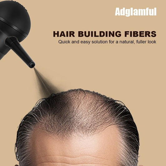 Adglamful 15g Hair Building Fibers, 1pc, 1-second Adsorption, Natural And Invisible, Covers Gray Hair, Suitable for Men And Women with Thinning Hair.