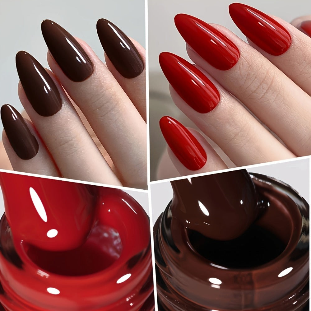 Luxurious Red Series 6-Color Set for Spring 2025, Featuring Sparkling And Long-Lasting Nail Gel for Salon-Quality Nail Art, Perfect for Women