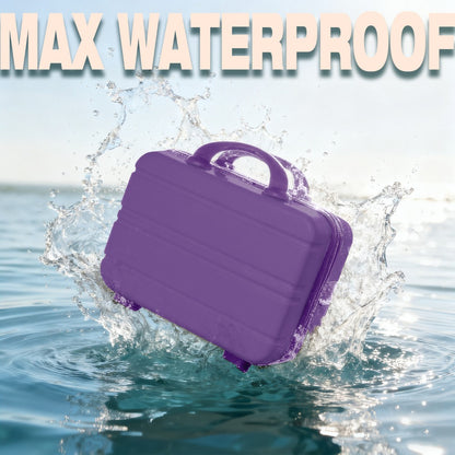 Makeup Travel Case Hard Shell Portable Cosmetic Bag Suitcase Waterproof Pressure-Proof with Elastic Band Small Carry-On Case for Women Travel Camping Gym 30x25x15cm