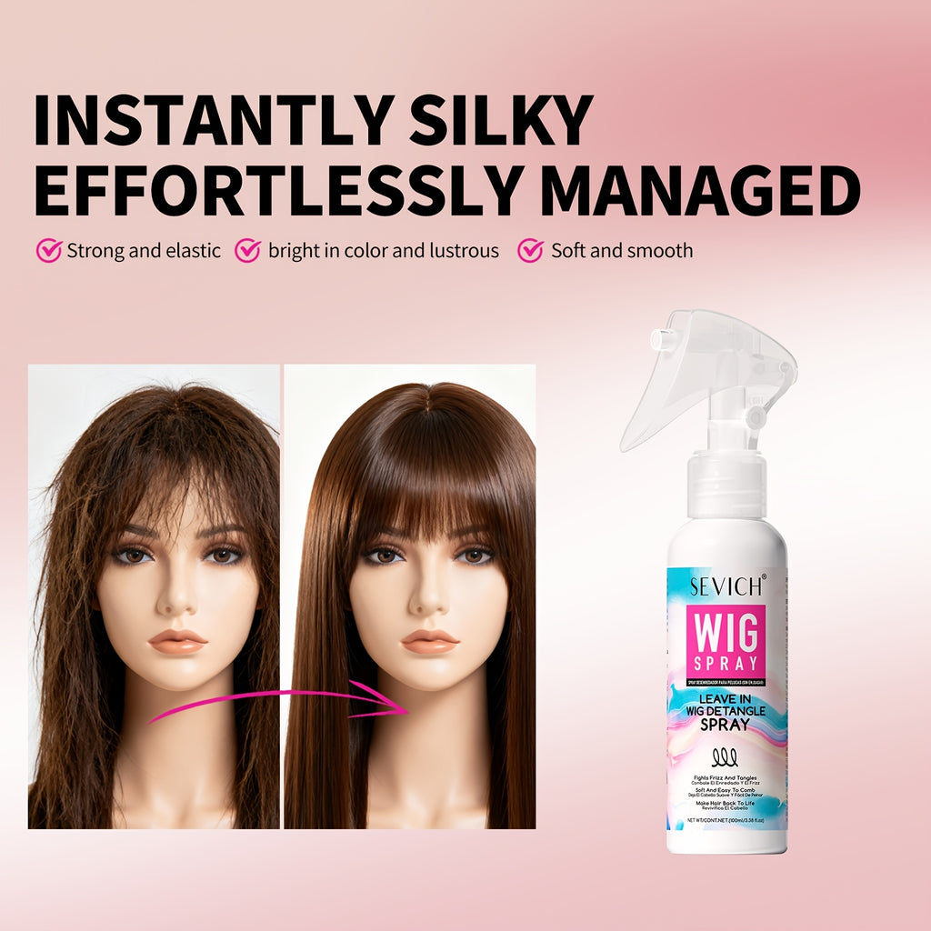 SEVICH -Infused Leave-In Detangling Spray for Wigs & Extensions Wig Spray, - Feather-Light Formula for Instant Frizz Control, Long-Lasting Floral Fragrance, Strengthens Fibers with One-Spray Effortless Comb-Through, No Residue, for Daily Wig Care
