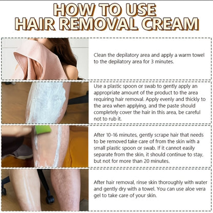 Hair Removal Cream 50g Fast 5-Minute Depilatory Cream for Legs Arms Armpits Abdomen - Gentle Painless Body Hair Remover No Residue Moisturizing Formula for Men Women