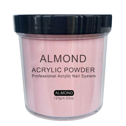 Acrylic Nail Powder 4oz - Professional Rose Peach Almond Natural Pink Formaldehyde-Free System for Nail Extensions Sculpting 3D Nail Art No Lamp Needed Nail Tech Supplies
