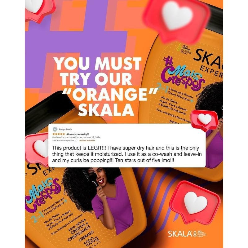 Skala Expert Hair Care 5-Piece Kit: Mais Cachos, Maracuja & Mais Crespos Treatments (1000g Each) + Shampoo & Conditioner (250ml Each) Haircare