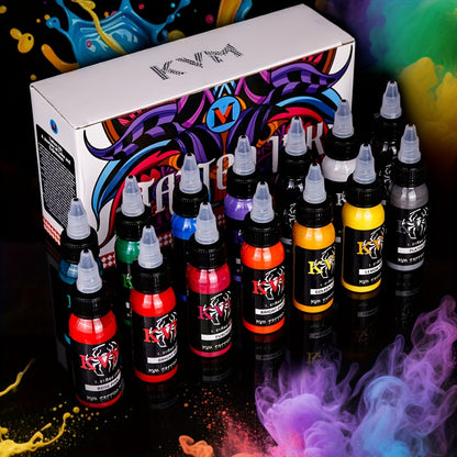 Tattoo Ink Set 1oz (30ml) - 7 or 14 Color Professional Tattoo Ink Kit, Stable Vibrant Pigments for Artists & Beginners, Complete Tattoo Color Supply for Machine & Gun