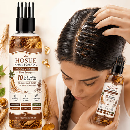 Botanical Hair Oil 10-in-1 Herbal Essential Oil Batana Rosemary Fenugreek Castor Red Onion Ginseng Turmeric Pumpkin Seed Nourishes Strengthens Shines All Hair Types 3.38oz