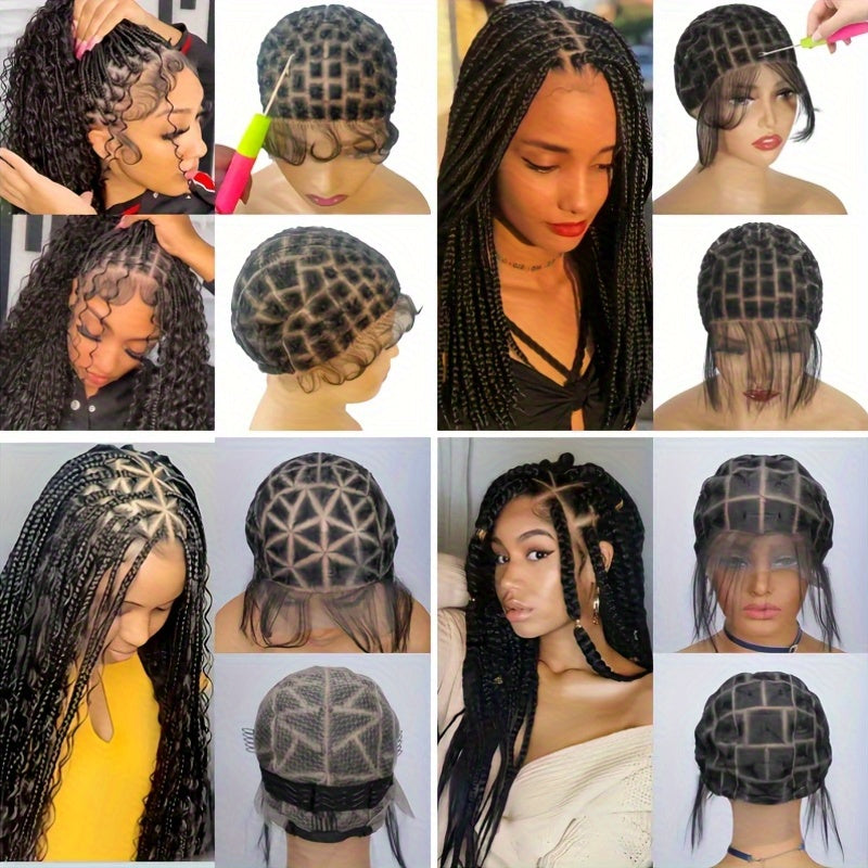Wig Caps with Braids And Baby Hair, Double Full Lace Design for Wig Creation, Breathable Lace Caps, And Glueless Hair Net Liners for Crochet Wigs.