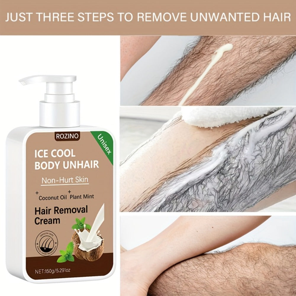 One-time Use, Provides 6 Months of Lasting Smoothness, Instant Hair Removal, 150g Coconut Waxing Cream, Gentle and Non-irritating to the Skin, Semi-permanent Hair Removal, Suitable for Facial, Lip, Underarm, Leg, Arm, and Intimate Area Hair Removal