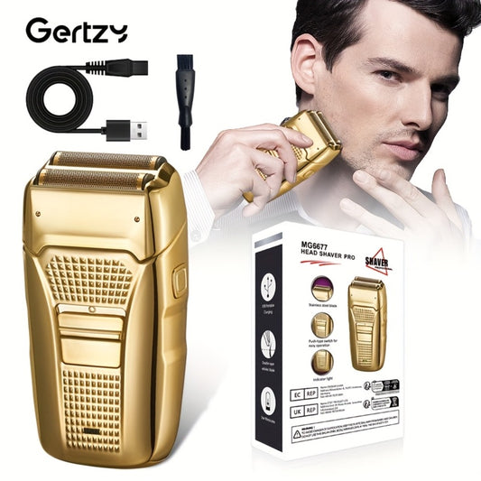Electric Foil Shaver for Men Bald Head Shaver 4-in-1 Dual Shaver Head USB Rechargeable Cordless Wet Dry Lithium-Ion Sensitive Skin Flagship Model Golden Black