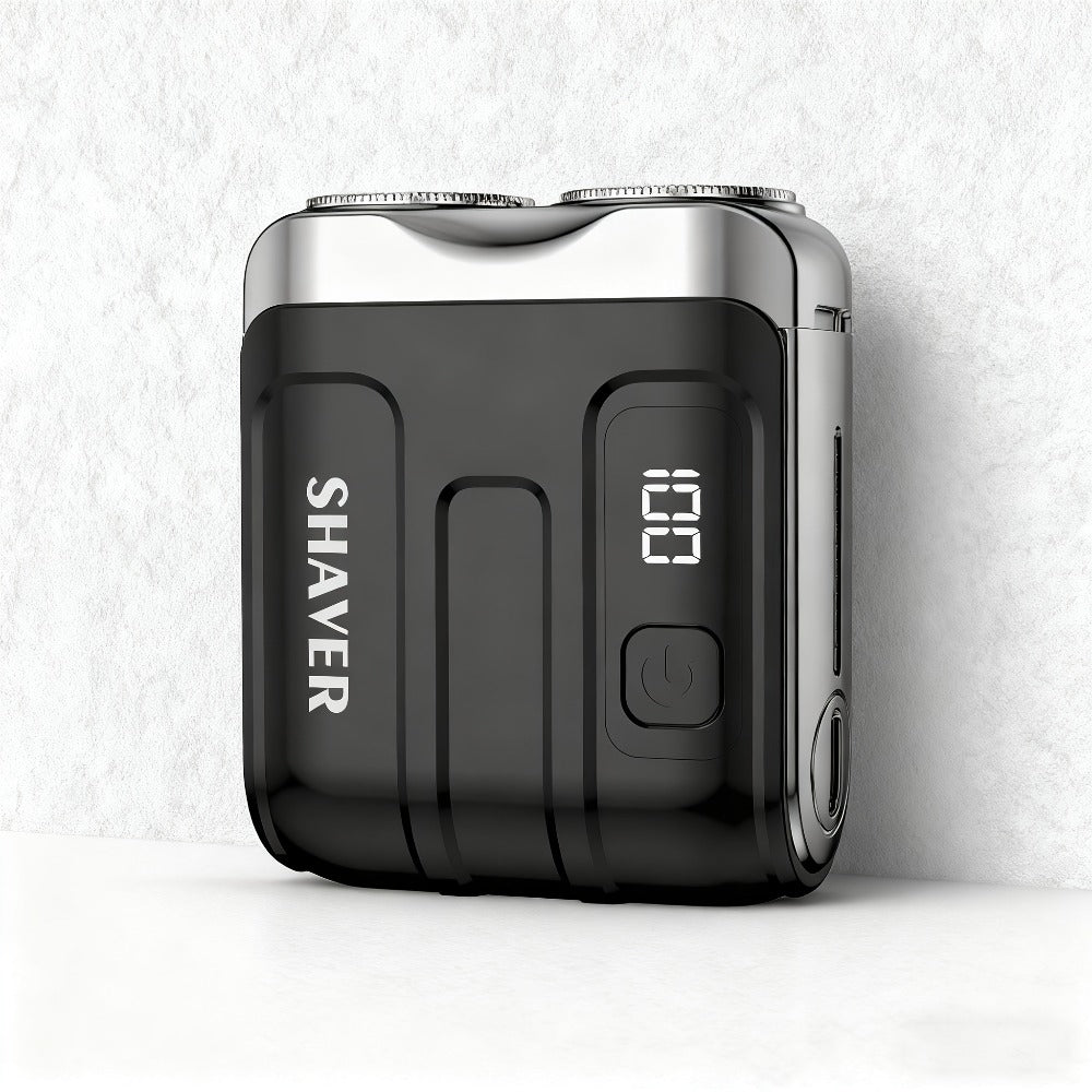 Electric Rotary Shaver for Men Portable Mini USB Rechargeable Dual Head Motor Pocket Size One-Button Operation Long Battery Life Travel Home Cordless Electric Razor Gift for Men