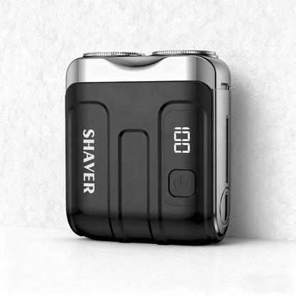 Electric Rotary Shaver for Men Portable Mini USB Rechargeable Dual Head Motor Pocket Size One-Button Operation Long Battery Life Travel Home Cordless Electric Razor Gift for Men