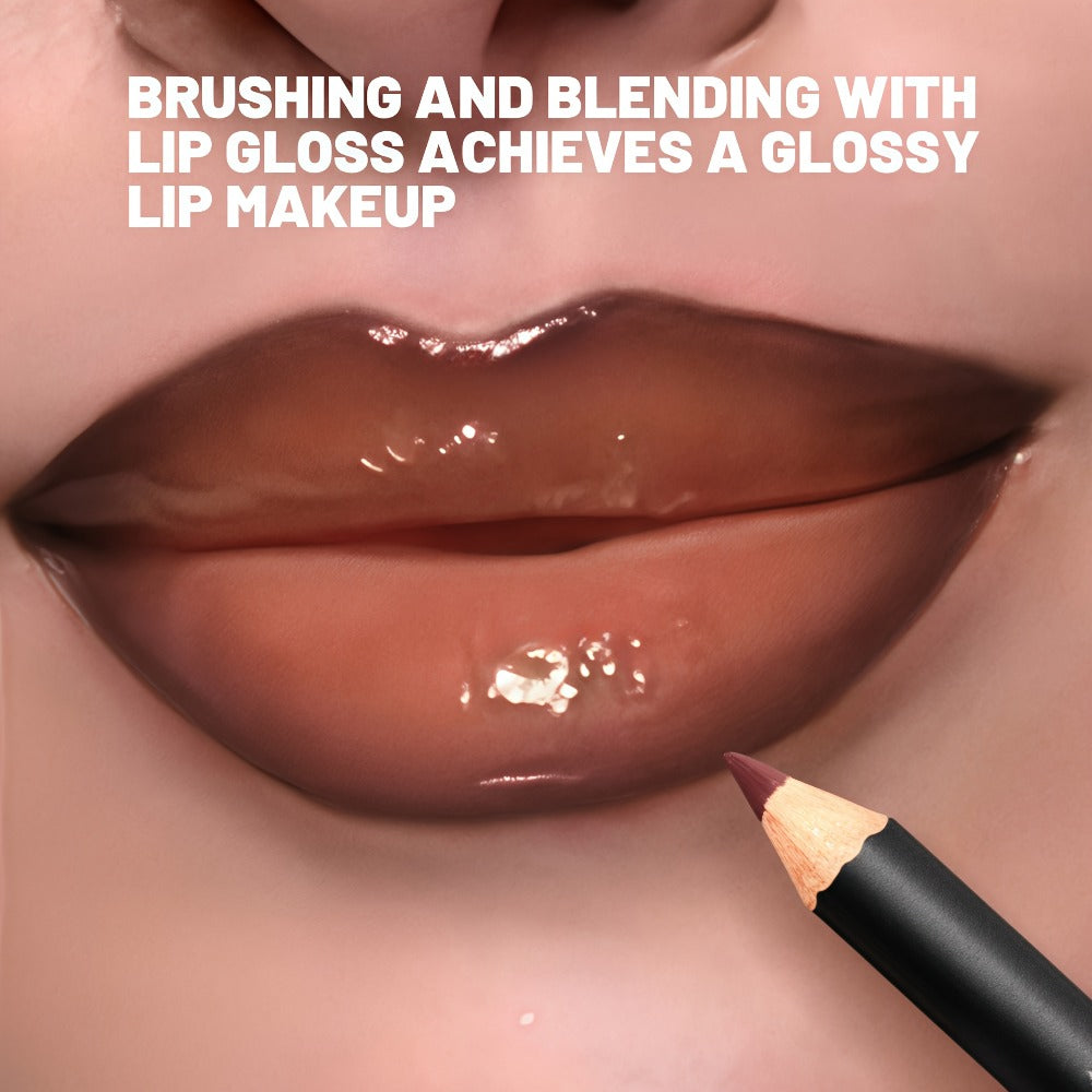 Lip Gloss & Lip Liner Set - Hydrating Water-Gloss Finish with 3D Precision Liner | Dewy Moisturizing Lip Duo for All Occasions | Versatile Makeup Gift for Women