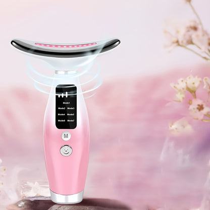 LED Face Neck Shoulder Massager 7-Color Light Therapy Multiple Adjustable Modes USB Rechargeable Facial Beauty Instrument Skin Care Gift for Girls