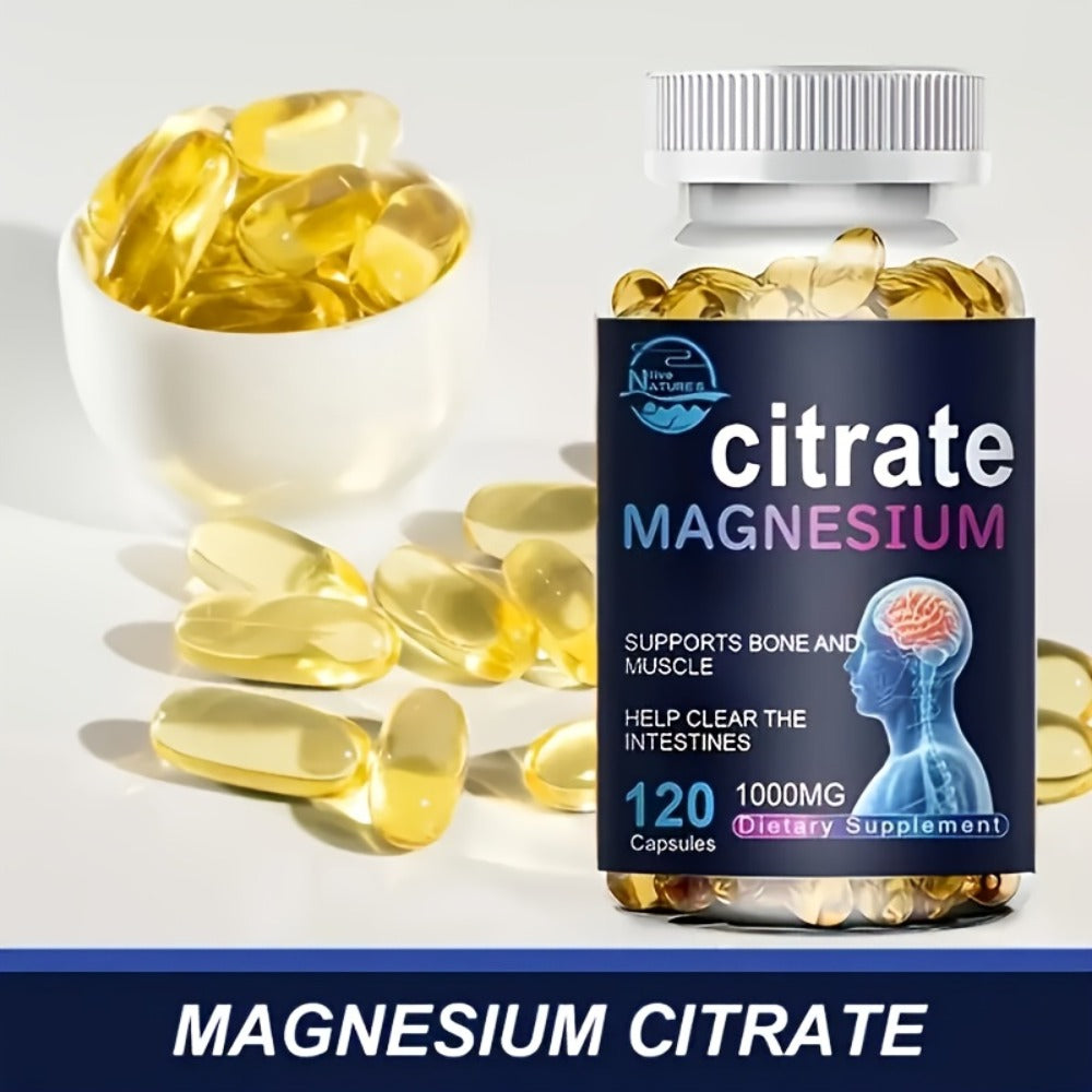 Magnesium Citrate 1000mg - Promotes Healthy Sleep, Relaxation, And Supports Body Function, Maintains Muscle Health, And Keeps You Energized -120 Pills