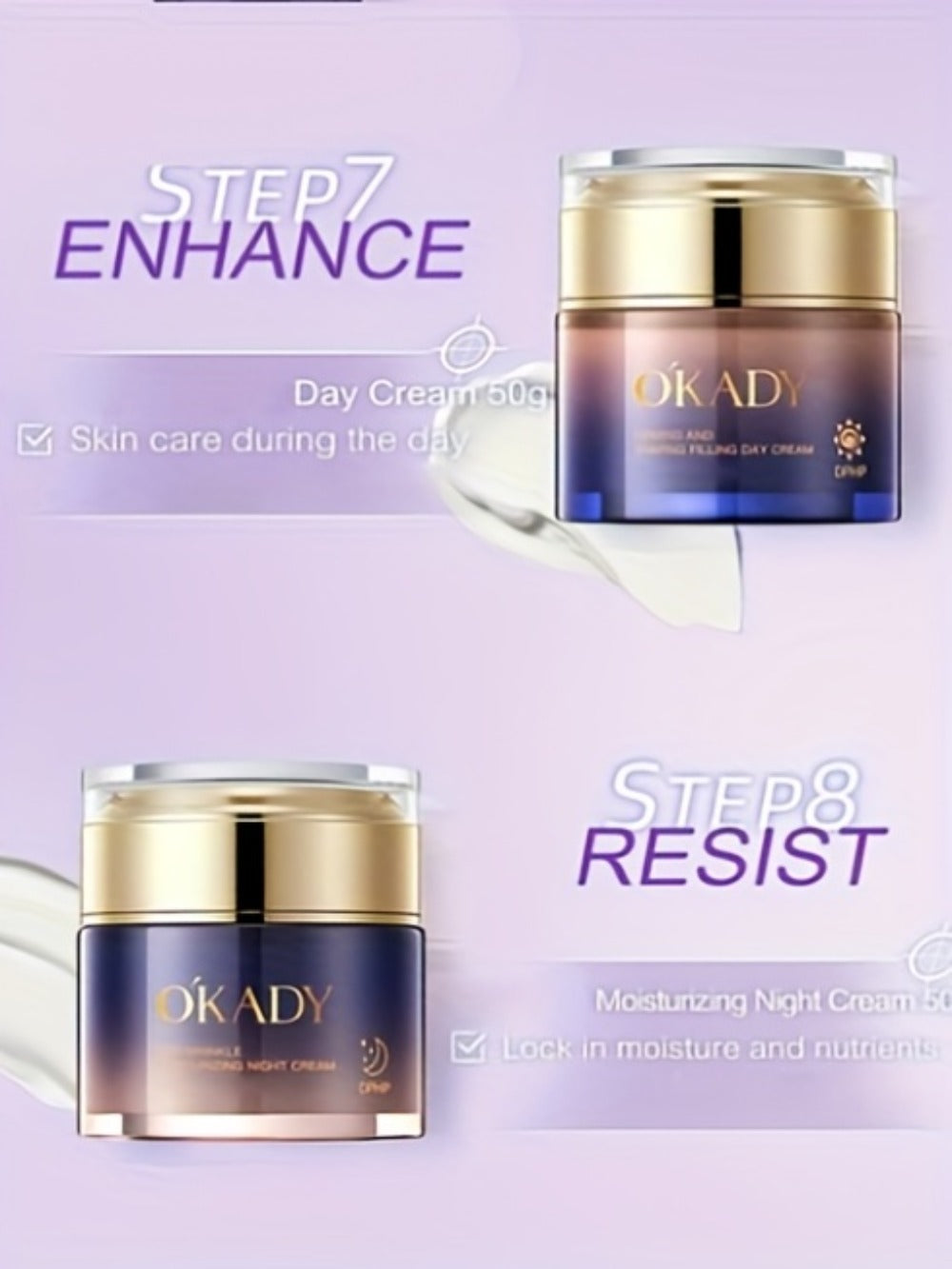 OKDAY Hydrolyzed Collagen, Sodium Hyaluronate, Makes Skin Feel Smooth, Looks Younger, Firmer, Enhances Skin Elasticity, Skin Care Kits, High-End Skin Care Products, Gifts for Women, Thanksgiving Gifts, Suitable for Gifts - Christmas/ New Year/Gifts